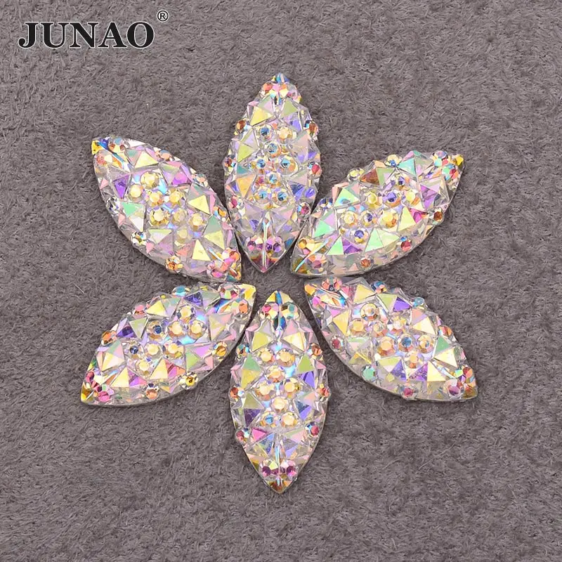 Аппликация JUNAO 7*15 мм с серебряными кристаллами искусственный камень драгоценные