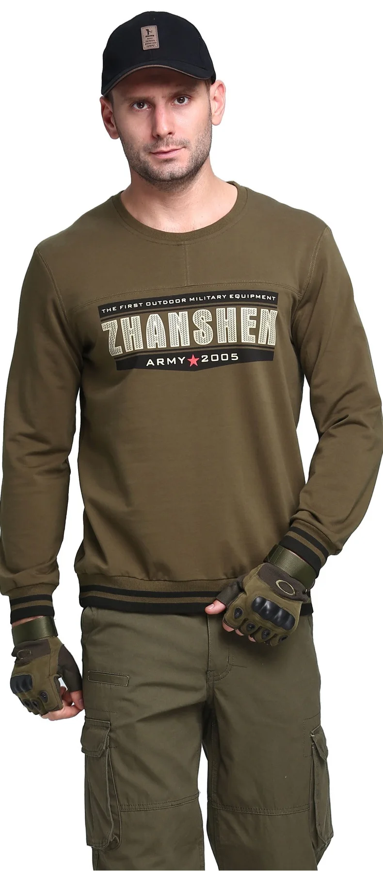 Тактическая футболка Военная футболка с длинным рукавом для мужчин футболка с длинным рукавом Круглый вырез Мужская футболка хлопок армейская одежда большой размер 4XL
