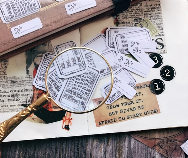 

ZFPARTY 20pc Vintage label stickers for Scrapbooking Happy Planner/Card Making/Journaling Project