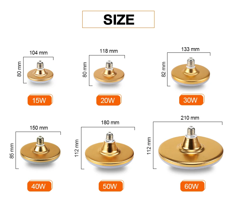 E27 светодиодный Лампа 220V 15 Вт, 20 Вт, 30 Вт, 40 Вт, 50 Вт, 60 Вт SMD 5730 энергосберегающие НЛО со сверхярким 240V для домашнего освещения