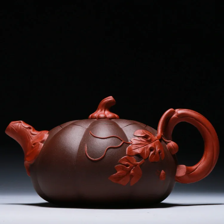 Yixing Zisha pumpkin teapot famous authentic handmade raw ore purple