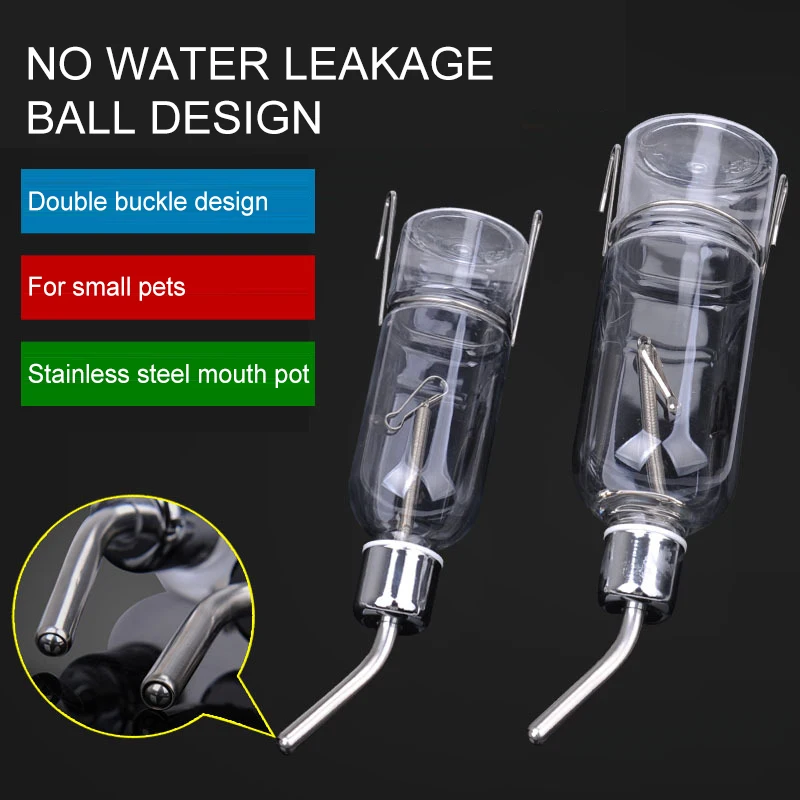 

Pet Supplies Squirrel Rabbit Stainless Steel Drinking Fountains Water Feeder Hamster Chinchilla Guinea Drinking Water Bottle