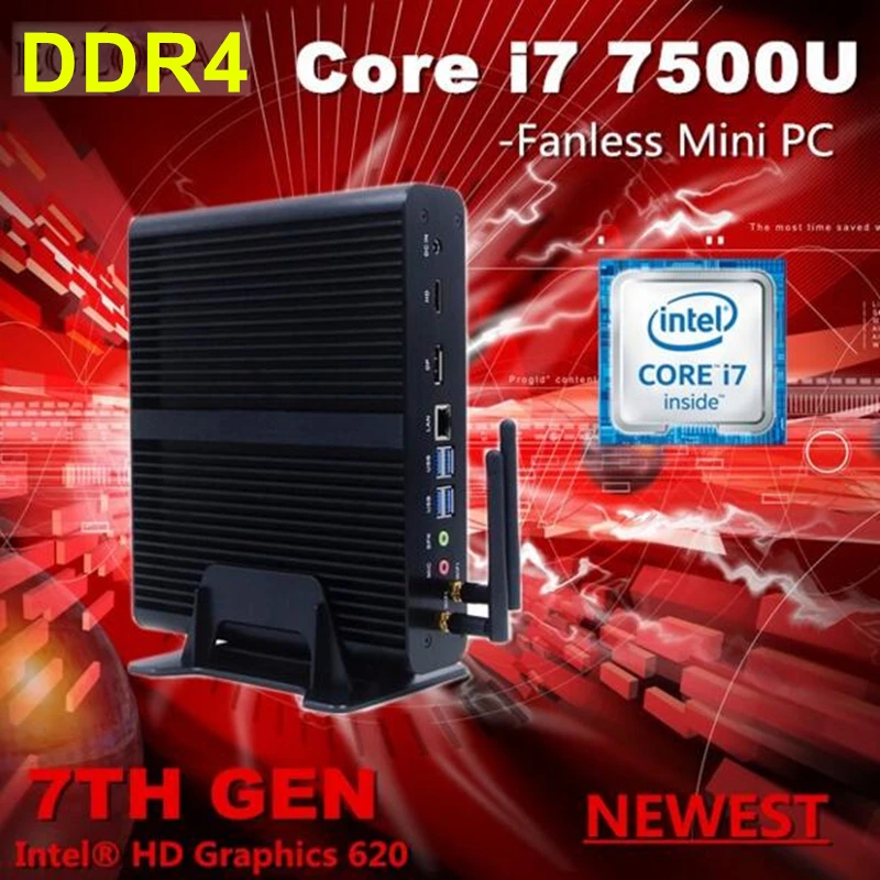 2 * DDR4 32GB Intel i7 7500U процессор Eglobal Fanless Mini PC Windows 10 Pro HD Graphics 620 300M Wifi Kaby Lake настольный