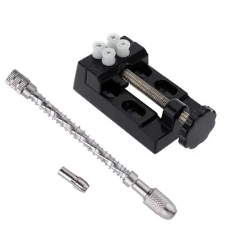 

Carving Tools Set Mini Walnut Vise Clamp Table Bench Vice+Micro Pin Vice Manual Hand Drill Chuck Spiral Precision 0.5-3.2mm