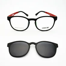 Ультра-светильник очки песочный черный магнит клип солнцезащитные очки близорукость очки поляризационные круглые рамки женский стиль функциональный PEL2078