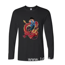 2017 Hot Selling Funny Goku Ride Red Dragon Dragon Ball funny Long TShirts Long Sleeve T Shirt