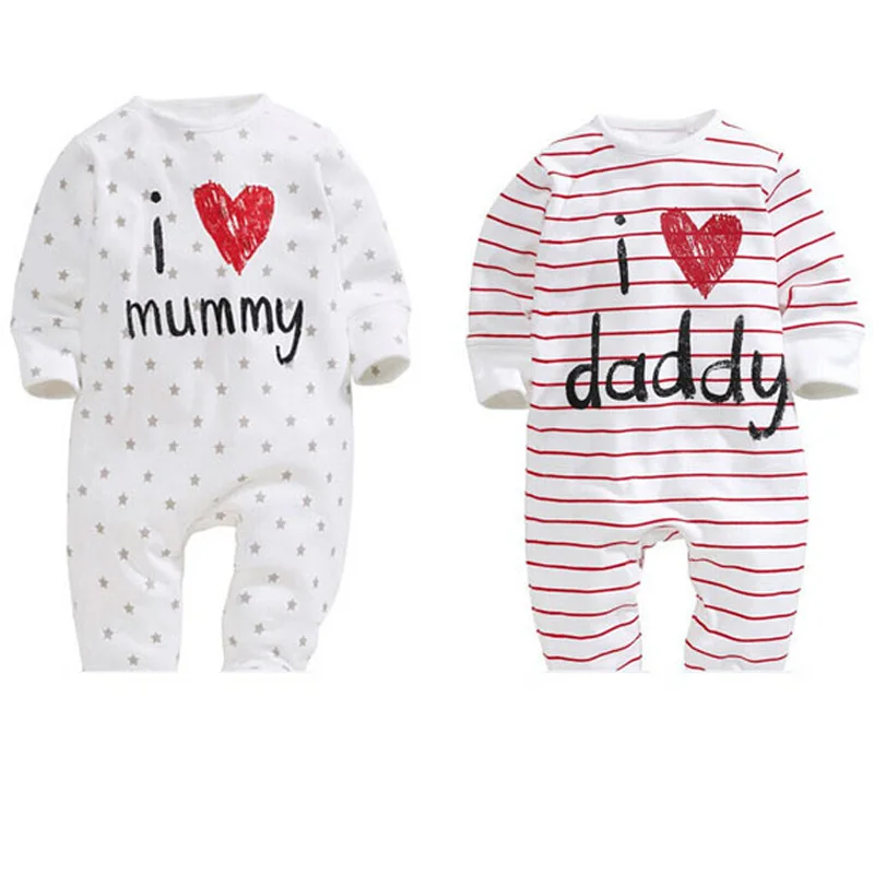 

Baby Rompers Newborn I Love Mummy & Daddy Baby Costume Girls Boy Jumpsuit Clothing Long S Romper Body Baby Clothes Bebes