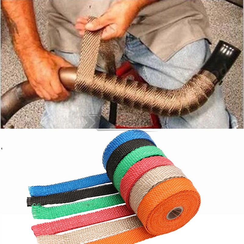 

CAR MOTORCYCLE Incombustible Turbo MANIFOLD HEAT EXHAUST WRAP TAPE THERMAL STAINLESS TIES 1.5mm*25mm*5m