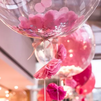

3pcs/set 18Inch No Wrinkle Transparent PVC Balloons With 10g Confetti Balloon Wedding Decoration Birthday Celebration Supplies