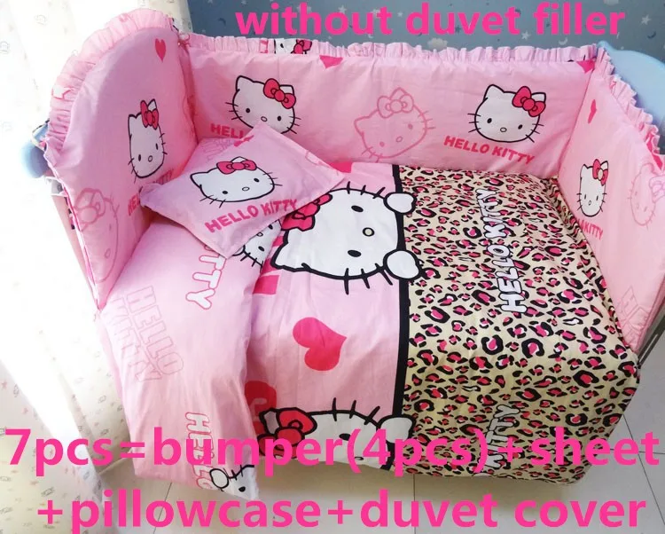 Discount 6 7pcs Hello Kitty 100 Cotton Baby Bedding Set For Girls Crib Cot Quilt Cover Crib Bumpers Newborn 120 60 120 70cm Cotton Baby Bedding Sets Baby Bedding Setbedding Set Aliexpress