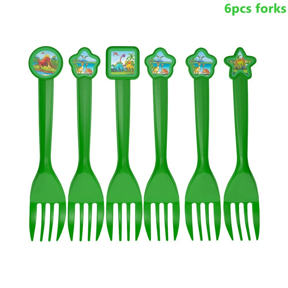 Dinosaur Fork Taoup, дикие животные, одноразовые столовые приборы, динозавры, вечерние принадлежности, Веселый динозавр, на день рождения, Вечерние Декорации для детей, сафари, джунгли - Цвет: Dinosaur Fork