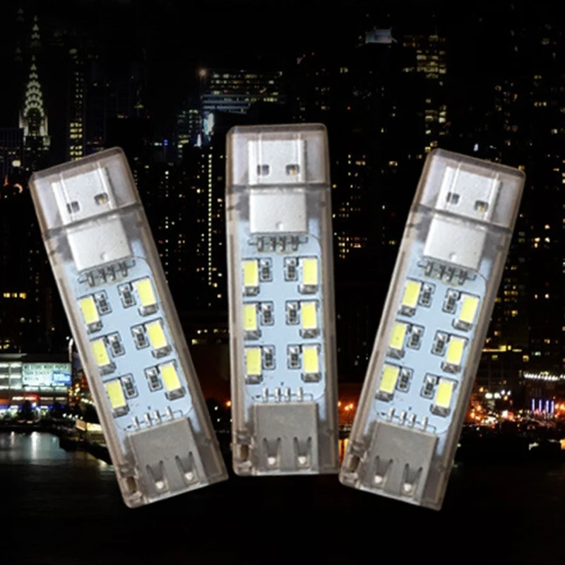 1 x جديد البسيطة USB Led ليلة ضوء التخييم مصباح جهين 12 المصابيح USB شحن القراءة ضوء الكمبيوتر مكتب للحاسوب شخصي LED مصباح P30