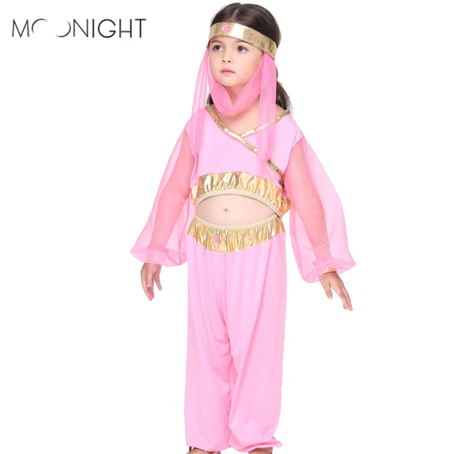moonight children pink egyptian cleopatra halloween costumes cosplay girls costume egyptian princess party costume