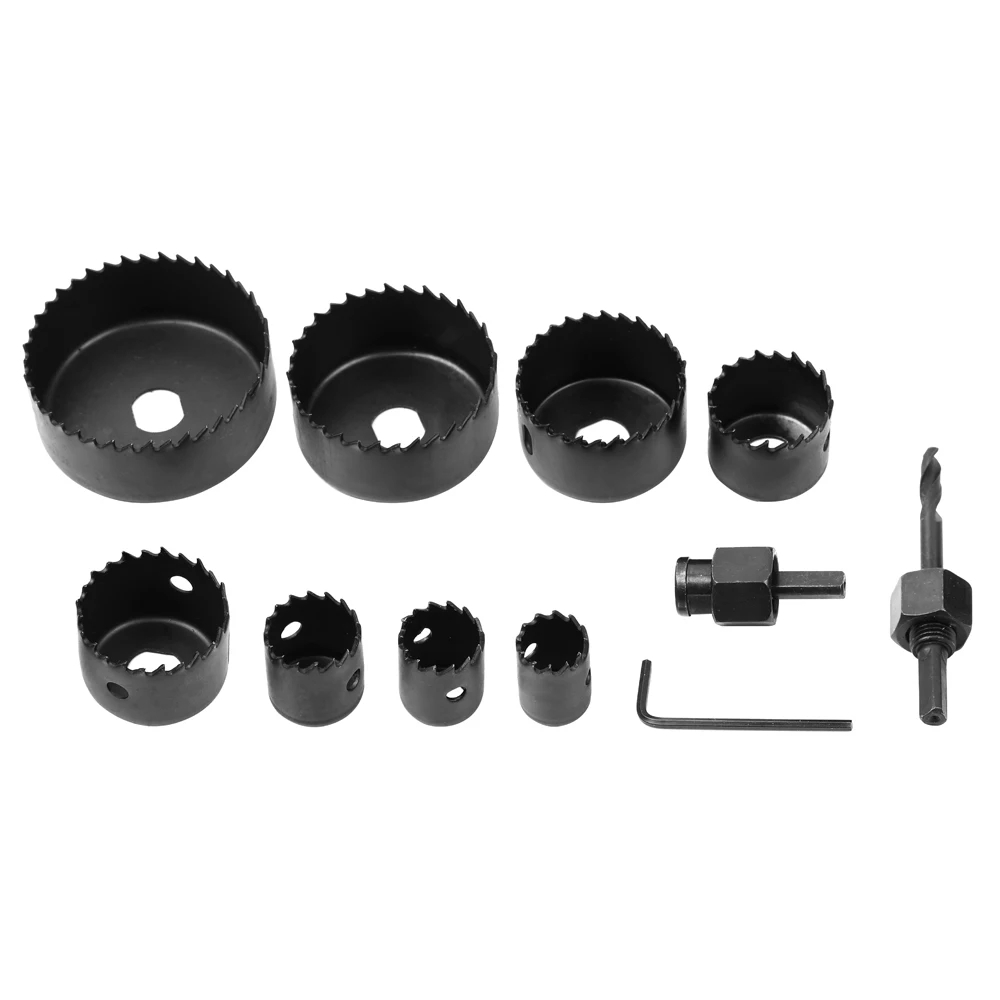 8pcs 19-64mm Carbon Steel Hole Saw Drill Bit Kit Plasterboard Woodworking Sheet Carton Hole Opener 8pcs 19-64mm Carbon Steel Hole Saw Drill Bit Kit Plasterboard Woodworking Sheet Carton Hole Opener