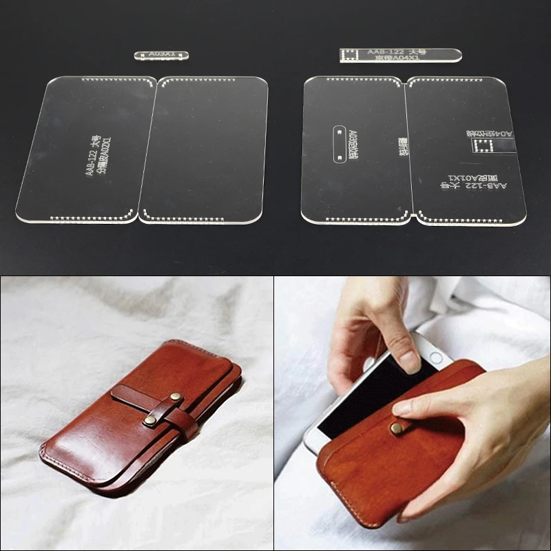 

2Size DIY Leather Envelope Bag Acrylic Version Long Wallet handmade Leather Template For Wallet Bag Pattern Acrylic Template