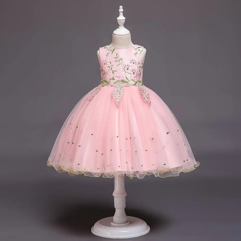 

New Summer Christmas Baby Knitted Dress Girl's Lace Wedding Ball Formal Evening Dress Baby's First Baptismal Dress