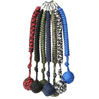 

Portable Outdoor Self Defense Survive Hanging Knot Ball Hand Weaving Umbrella Rope Body Self-defense Ball Key Chain Pendant