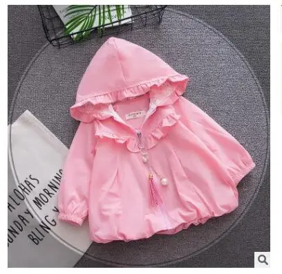 Casaco infantil/Детское пальто; верхняя одежда; roupa infantil feminina; Милая Детская куртка; пальто-Тренч с капюшоном для маленьких девочек;