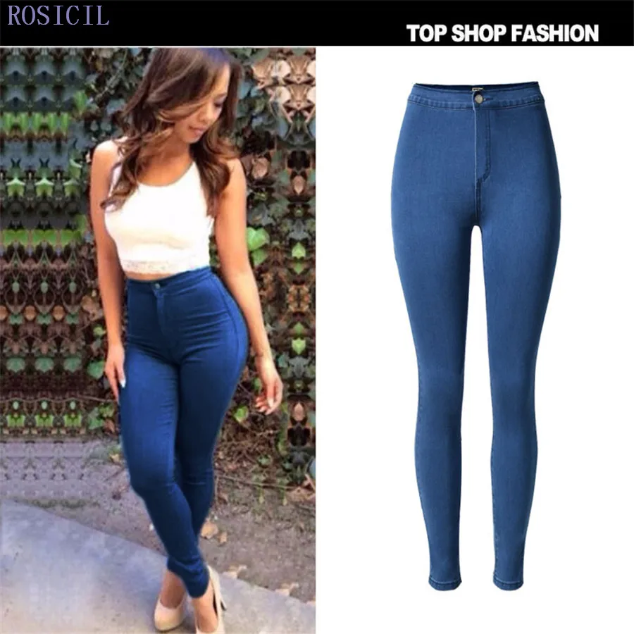 Rosicil Jeans Women 2017 Spring New Hot Jeans Female High Waist Slim Skinny Denim Pants Femme