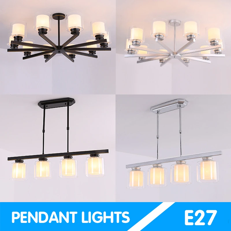 

Green Eye Modern chandelier lighting LED BULB chandelier lampadar E27 black silver iron Living room Bedroom Hanglamp