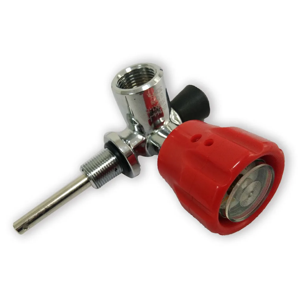 Safety Red Gauged Valve 300 bar 4500 PSI for Breathing High Pressure Carbon Fiber Tank for PCP Air Gun Hunting or Breathing