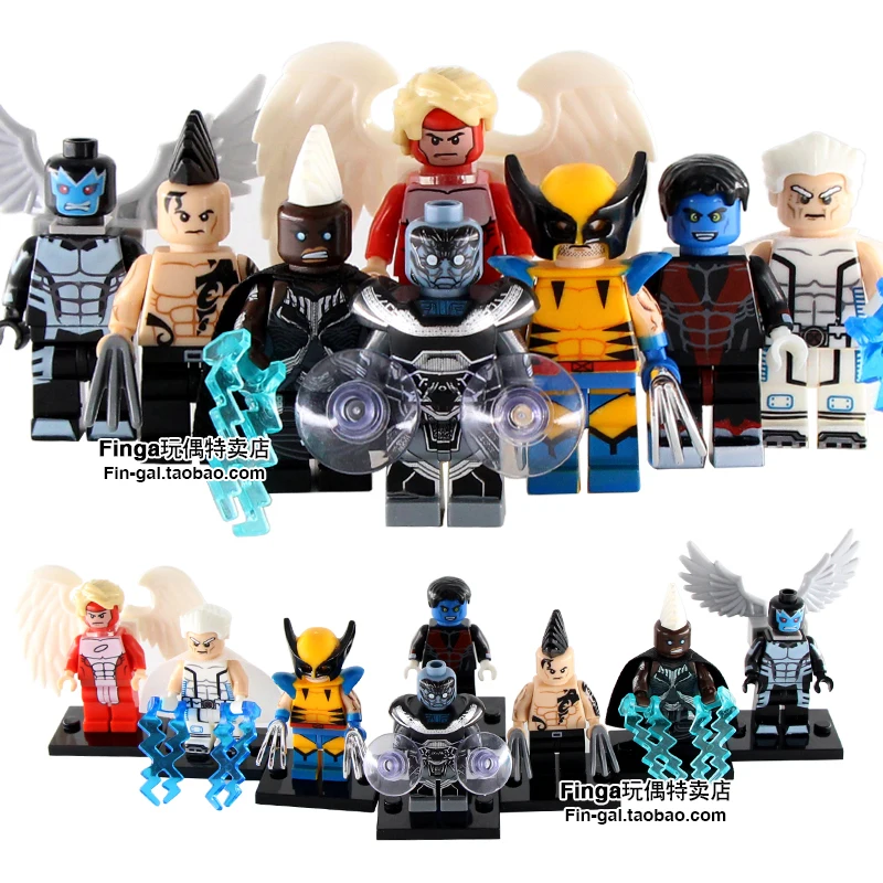 

8pcs X-MEN Sabah Nur Wolverine Daken Archangel Magneto Nightcrawler Ororo Munroe Storm Super Heroes minifig Blocks Kids Toy