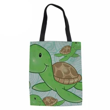 Женские шлепанцы для пляжа, сумка на плечо, большая емкость, морская черепаха холщовая хозяйственная сумка-тоут складной Для женщин сумка Eco для женщин пляж путешествия посылка