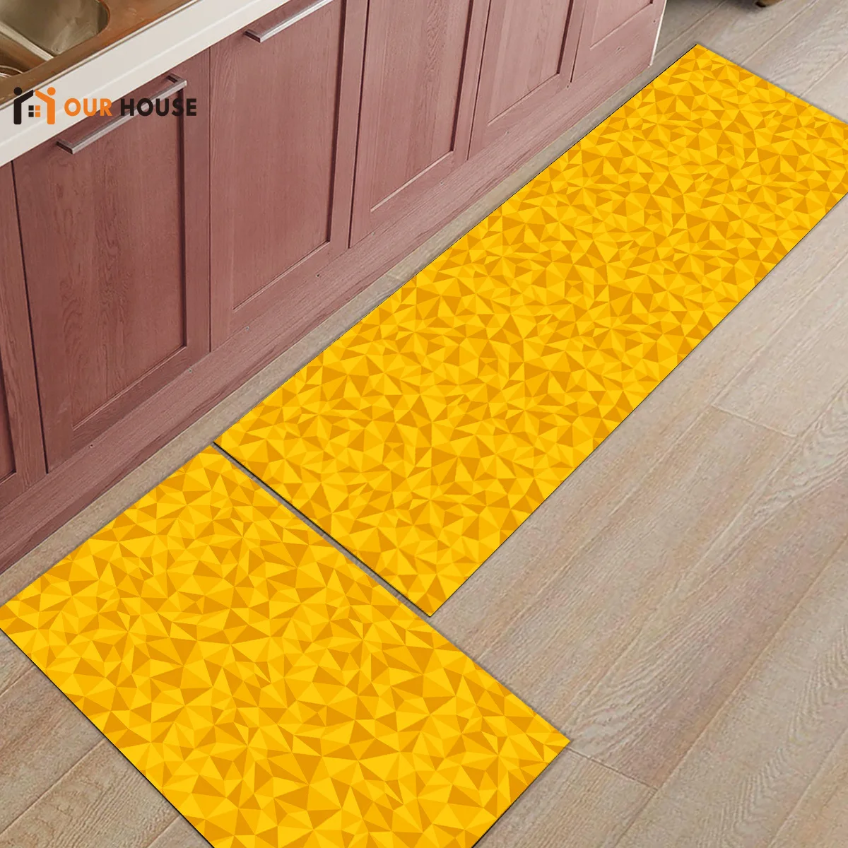 

Ourhouse Irregular Geometric Graphics Flattening Doormats For Entrance Way Bathroom Accessories Set Dirt Debris Mud Trapper