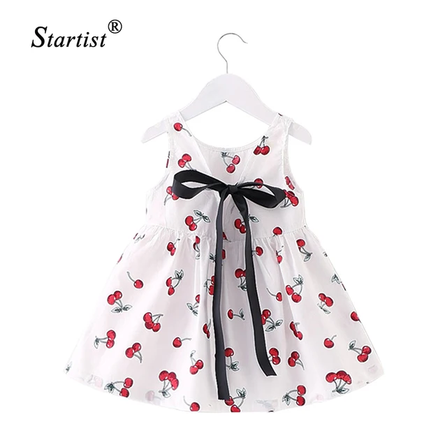 2017 New Baby Dress Infant Girl Dresses Cherry Print Baby Girls