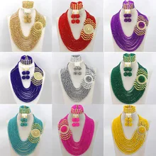 Free Shipping!2016 Latest Fashion Crystal Beads Jewelry Set African Beads Jewelry Set Nigerian Wedding Beads Wholesale AEJ728
