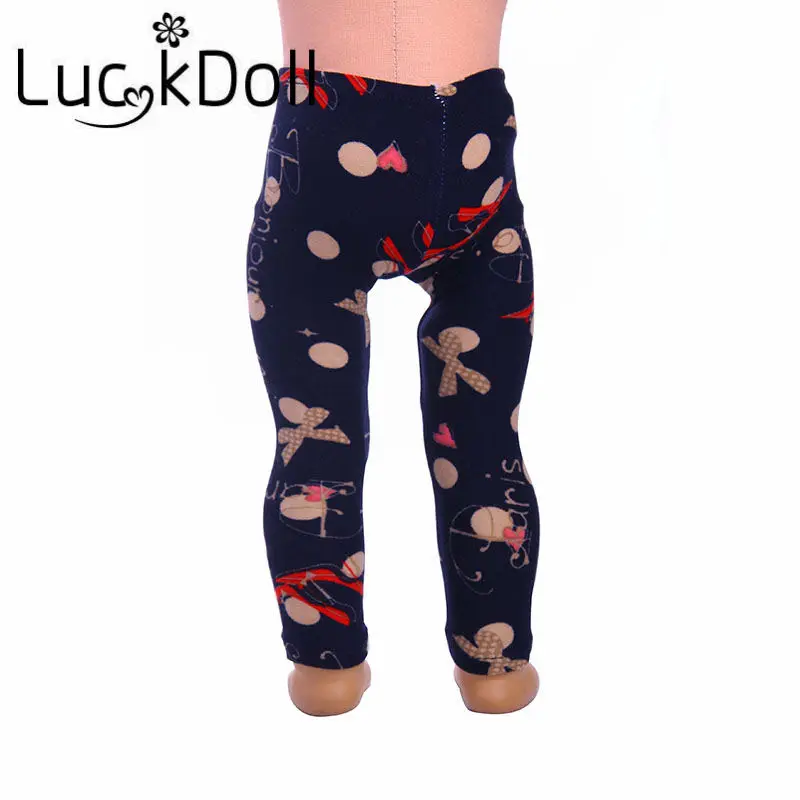 LUCKDOLL любовь печати леггинсы подходит 18 дюймов Американский 43 см Кукла одежда аксессуары, игрушки для девочек, поколение, подарок на день рождения