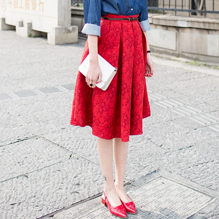 Herbst frauen Rock Vintage Elegante Frauen Mode Röcke 2019 A linie Plissee  Rock Rot Schwarz Röcke für frauen Hohe Taille Rock|mini pleated skirt|retro  high waist skirtpleated skirt - AliExpress