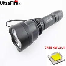 VUAN U-F C8 CREE XM-L2 U3 1800lm Cool White Light 5-Mode SMO LED Flashlight (1 x 18650)