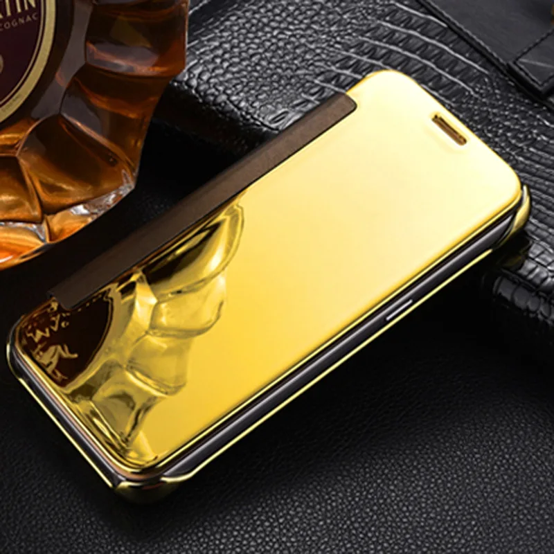 Для samsung galaxy s7 покрытие мобильный телефон оболочки раскладушка s7edge зеркало смарт