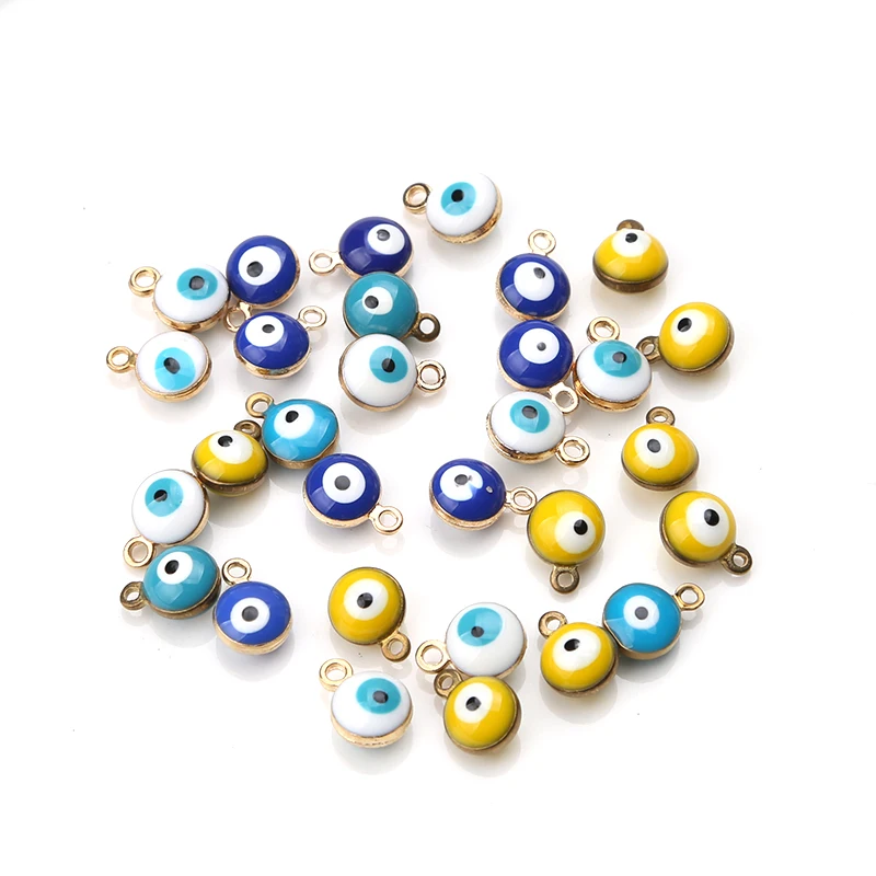 

20pcs/lot Lucky Turkey Evil Eye Beads 6mm Beads Charms Eye Jewelry Fitting Women Diy Evil Eye Bracelet & Bangle Jewelry Accesso
