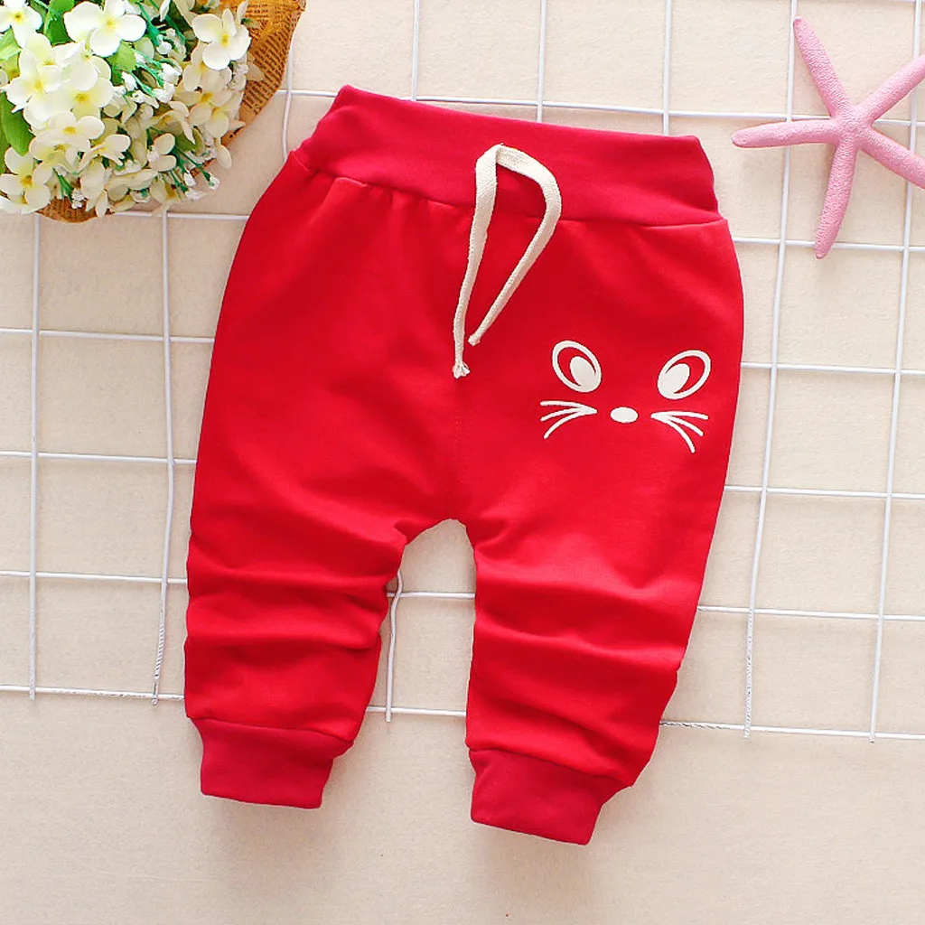ARLONEET/корейская детская одежда; хлопковое с мультяшным котом повседневные брюки с принтом; спортивные брюки; roupa feminina infantil spor pantolon;