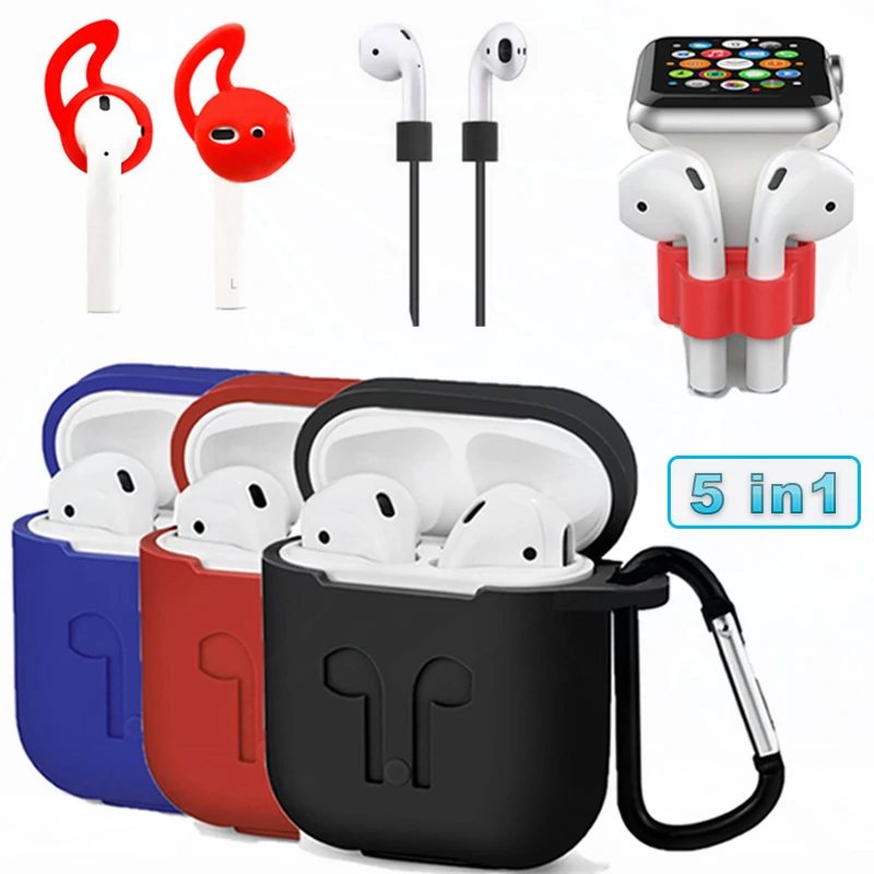 

Earphones Cover For Airpods Case With Keychain Earphones Accessories For Airpods2 Silicone Case Cover Cute With Holder Stand