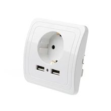 Dual USB Port 5V 2A Electric Wall Charger Adapter EU Plug Socket Power Charging Outlet Dual USB Port 5V 2A Electric Wall Charger Adapter EU Plug Socket Power Charging Outlet