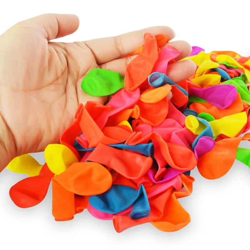 120 قطع بالونات اللاتكس بالون و 120 قطع المطاط المياه شاطئ اللعب متعدد الألوان نفخ الكرة الصيف في لعب للأطفال