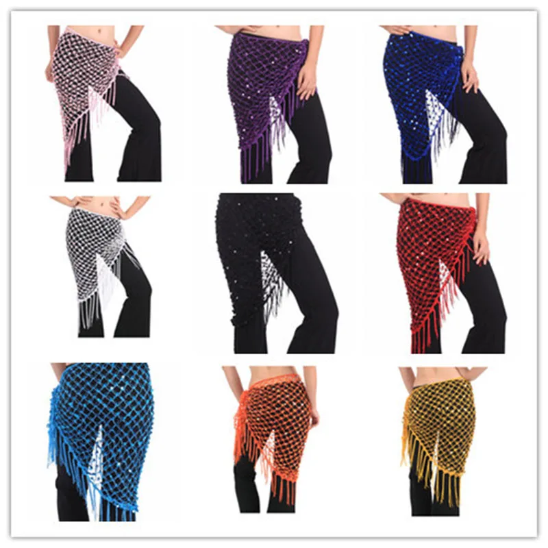 2018 Women Cheap Polyester Triangle Belt Belly Dance Hip Scarves Belly Dancing Waist Belts on Sale