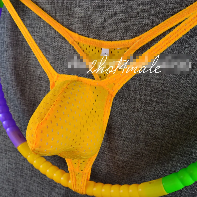 Mens-String-Thong-Bulge-Pouch-Eyelet-T-back-Underwear