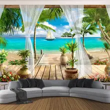 Обои на заказ, фото, домашний декор, балкон, вид на море, 3d фон, обои для гостиной, спальни, 3d обои