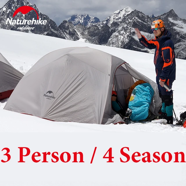 Cheap Naturehike outdoor camping 3-4 person tent 20D Silicone fly 4 season Ultralight large tent barraca de acampamento tents