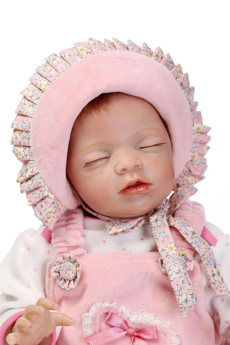 

22" NPK reborn baby sleeping dolls soft silicone baby reborn dolls toys for children gift bonecas oyuncak bebek