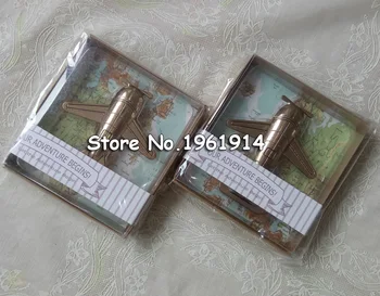 

20sets/LOT NEW ARRIVAL High Quality "Let the Adventure Begin" Antique Airplane Bottle Opener Wedding Favors