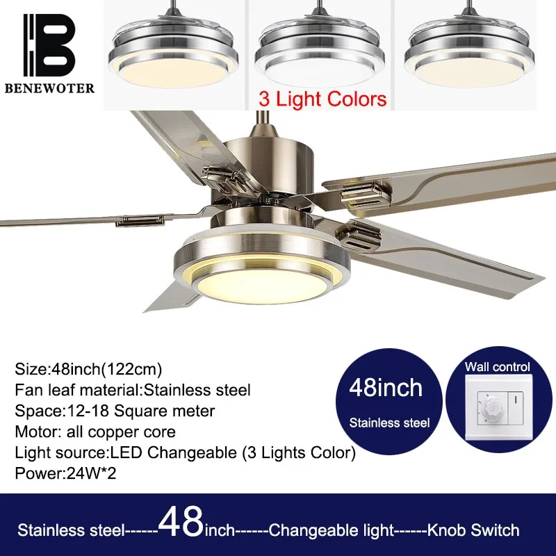110v 220v 52inch Modern Fan Ceiling Lights Fixtures