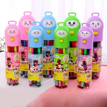 Coloffice мультфильм изменение лица Фломастеры 12 цветов/24 цвета набор художественный знак ручка кисть для рисования принадлежности для рисования творческие подарки