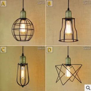 

60W Vintage Lamp Industiral Pendant Light With Black Lampshade in Loft Style Lamparas Colgantes