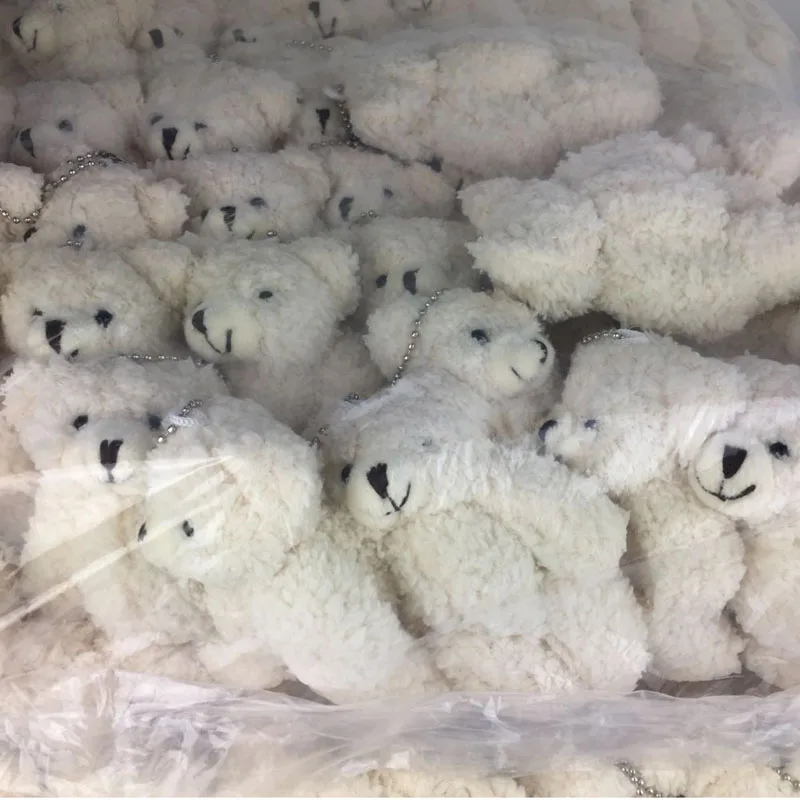 40 шт./лот мини-соединение Te Bear Плюшевые игрушки цепь Белый Gummy медведь 12 см милые животные для свадьбы Peluches Bicho ursinho плюшевые