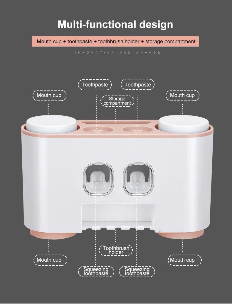 Держатель для зубных щеток Автоматический Дозатор зубной пасты соковыжималки стиральный набор чашка настенный аксессуары для ванной